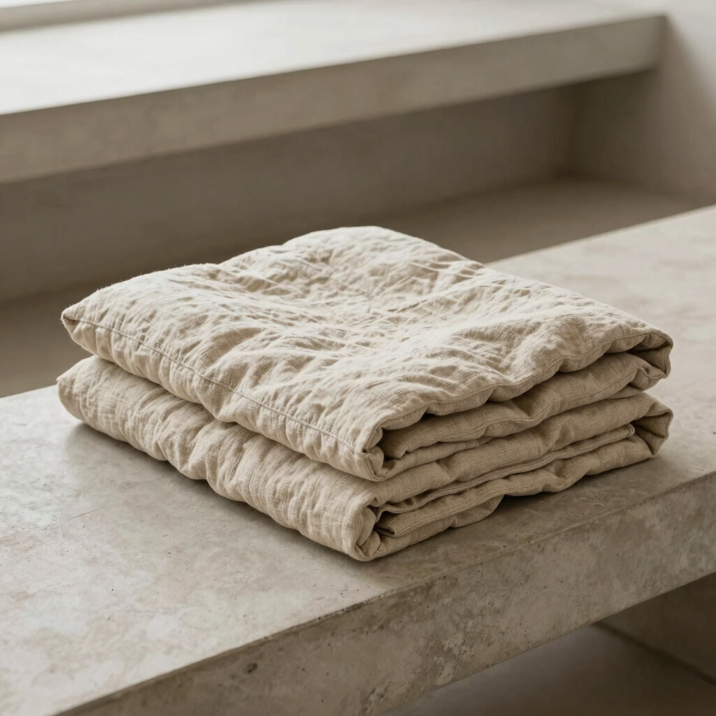 Raw Linen Bed Quilt