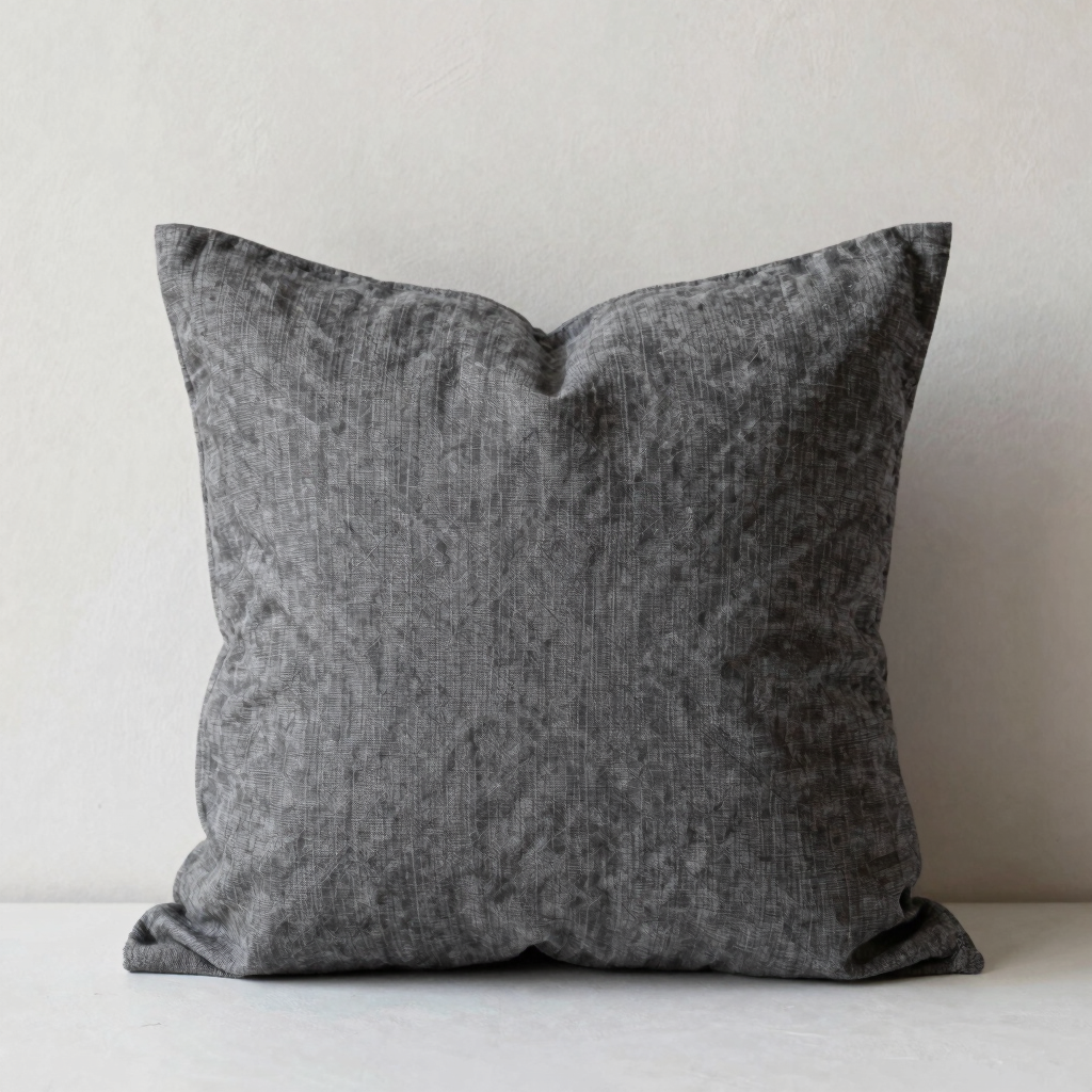 Charcoal Slub Pillow Cover