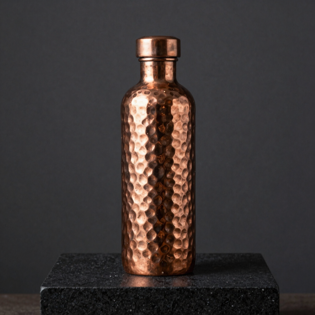 Hand-Hammered Antique Copper Water Bottle