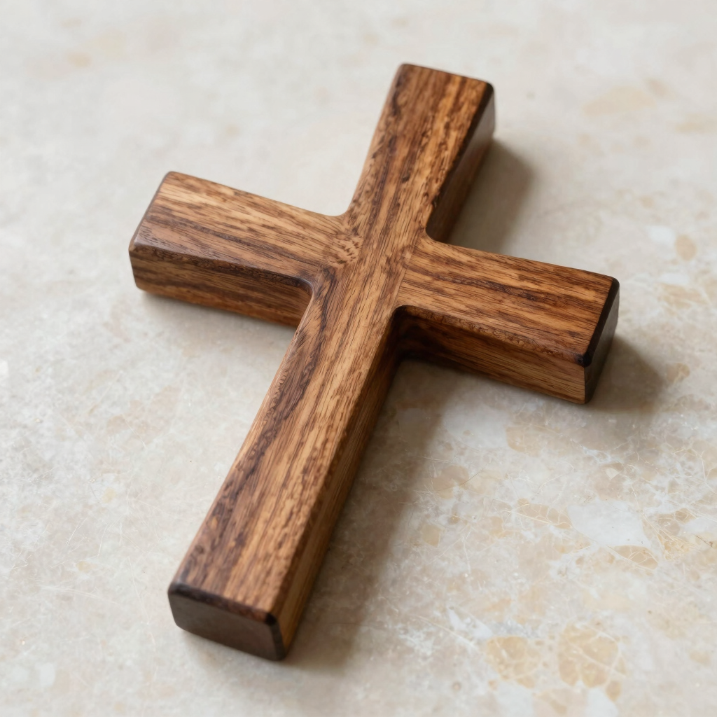 Olive Wood Palm Prayer Cross
