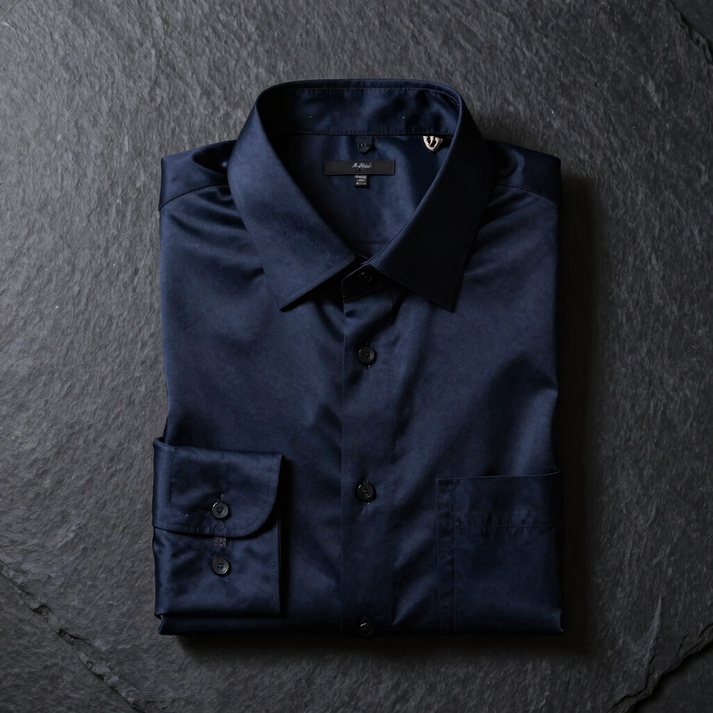 Midnight Navy Silk-Cotton Shirt