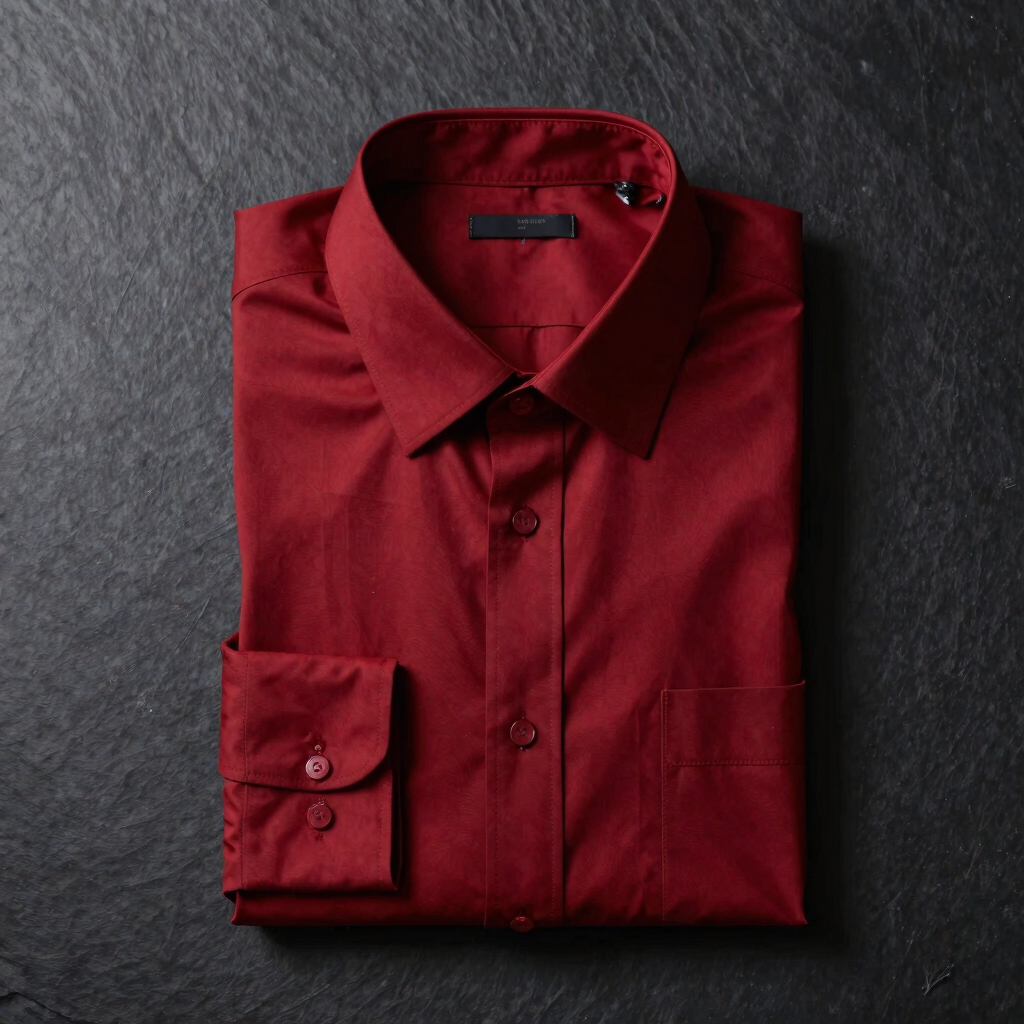 Structured Crimson Poplin Shirt