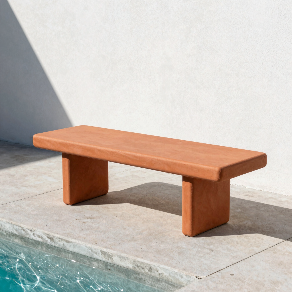 Plinth Plant Stand Bench in Terracotta