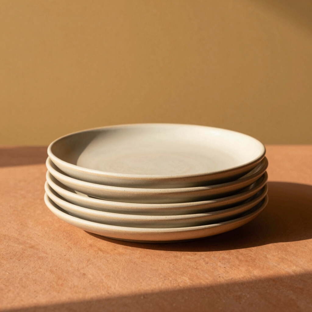 Cozy Oatmeal Salad Plate Set