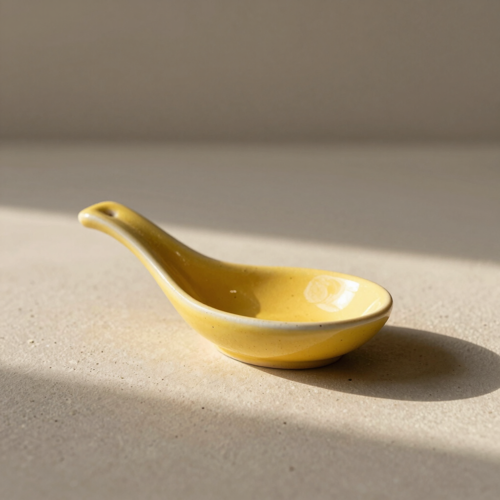 Saffron Yellow Speckled Spoon Rest