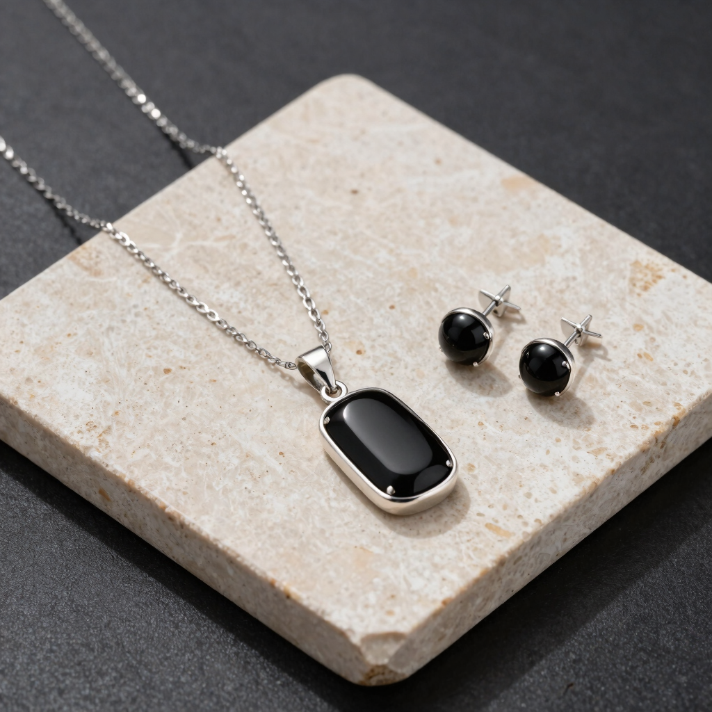 Vesper Onyx and Silver Set