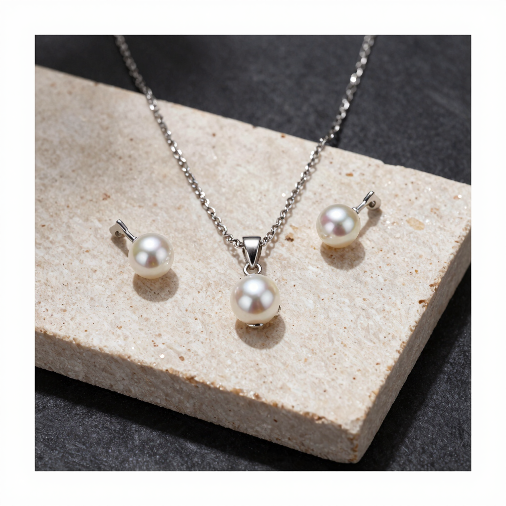 Celeste Sterling and Pearl Set