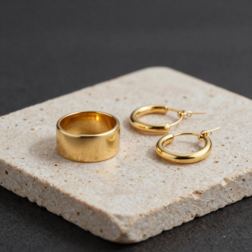Zephyr Matte Gold Band Set