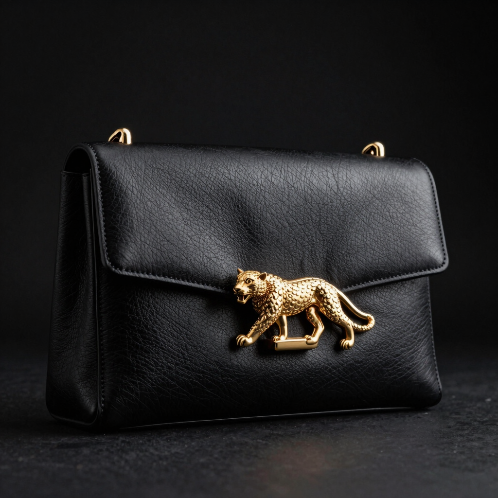 Bolsa Clutch Couro e Ouro Aura