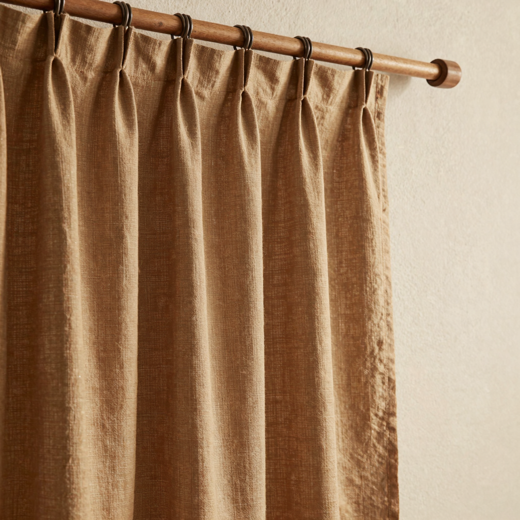 Sienna Linen Rod Pocket Bath Curtain