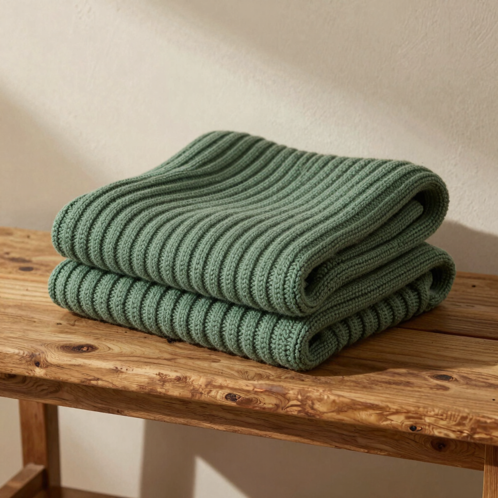 Chunky Ribbed Cotton Mini Throw