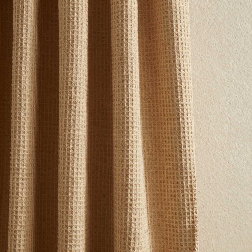Oatmeal Waffle Bath Curtain