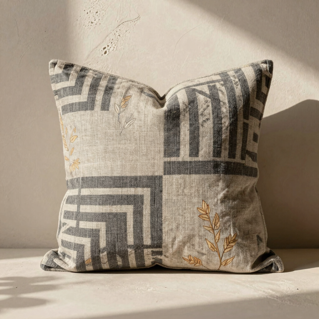 Tonal Block Print Cushion Sham