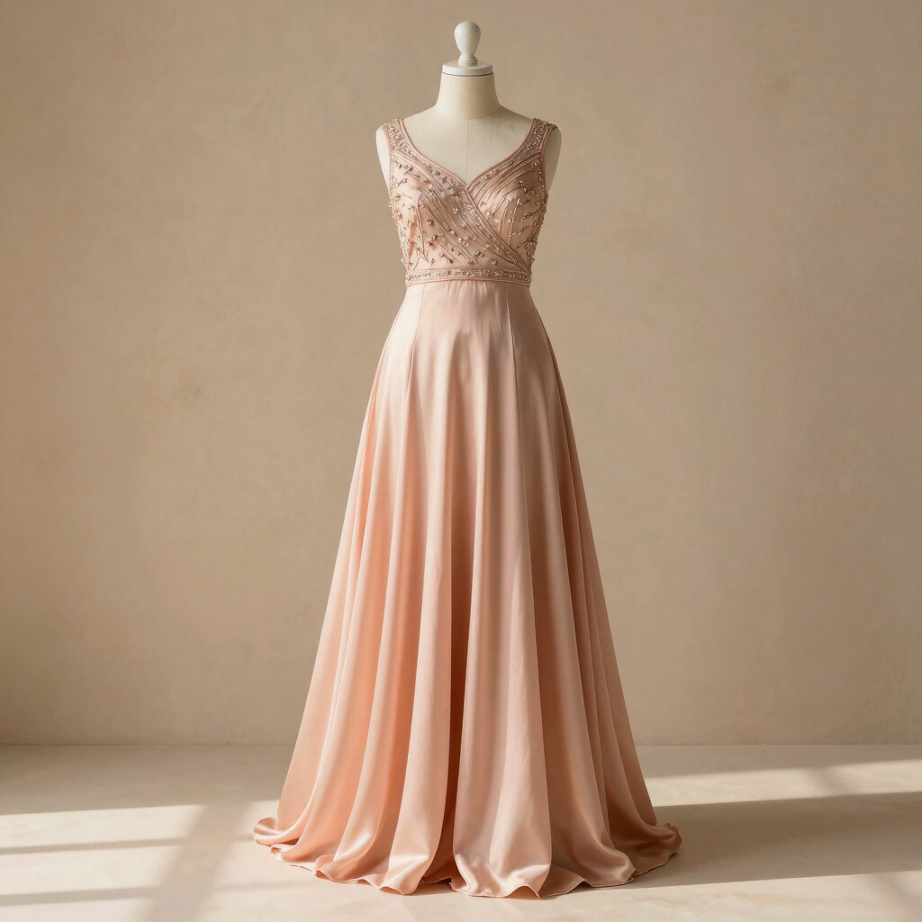 Elysian Peach Silk Anarkali