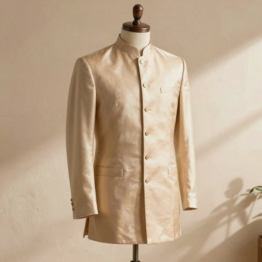 Classic Champagne Silk Sherwani