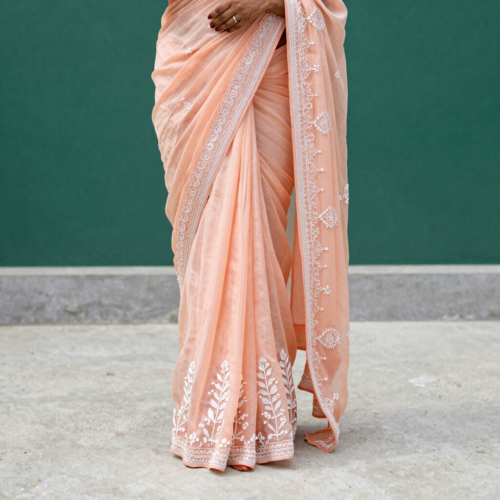Georgette Chikankari Saree
