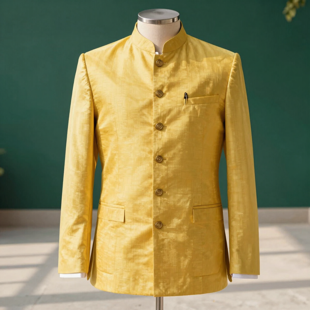 Handspun Tussar Nehru Jacket