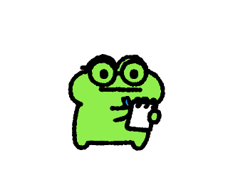 fric frog taking notes 