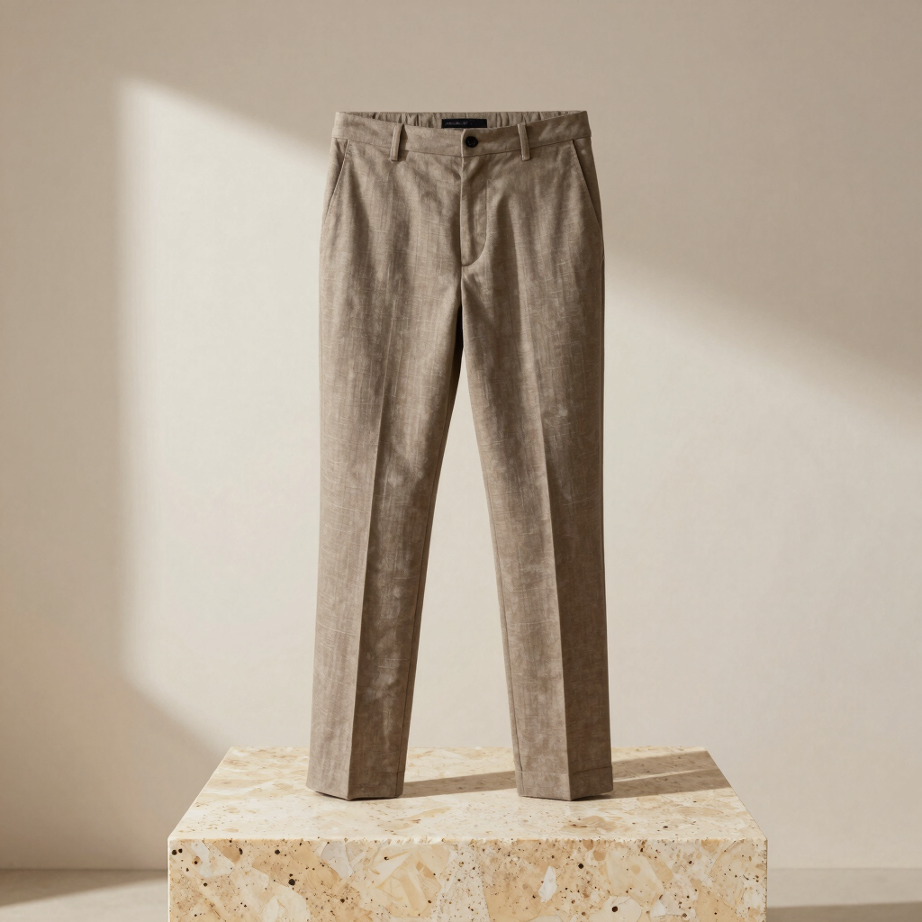 Taupe Linen-Wool Trousers