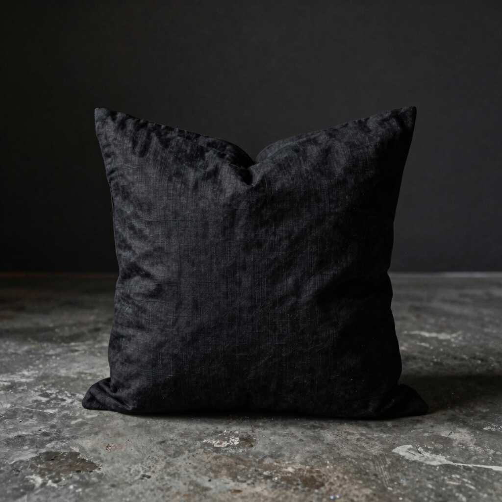 Soot Black Linen Pillow