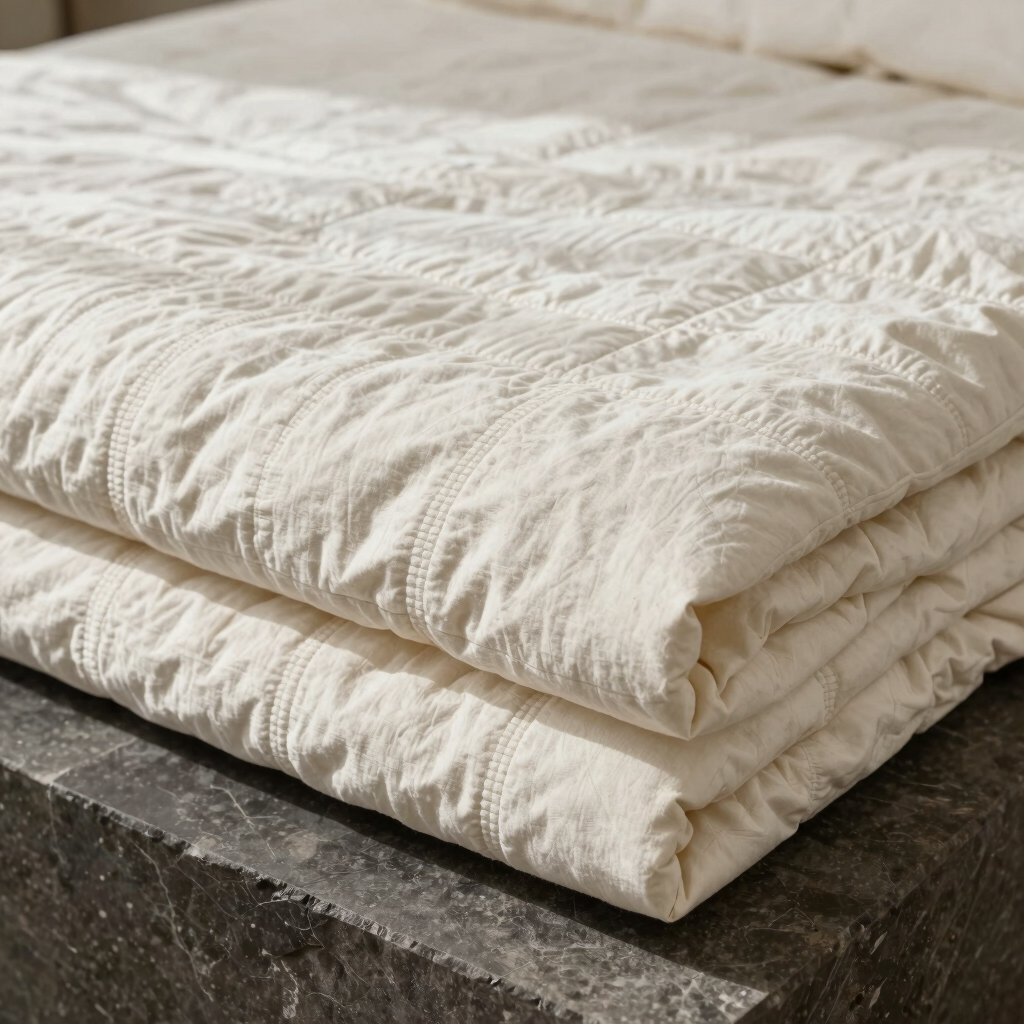 Bleached Bone Cotton Quilt