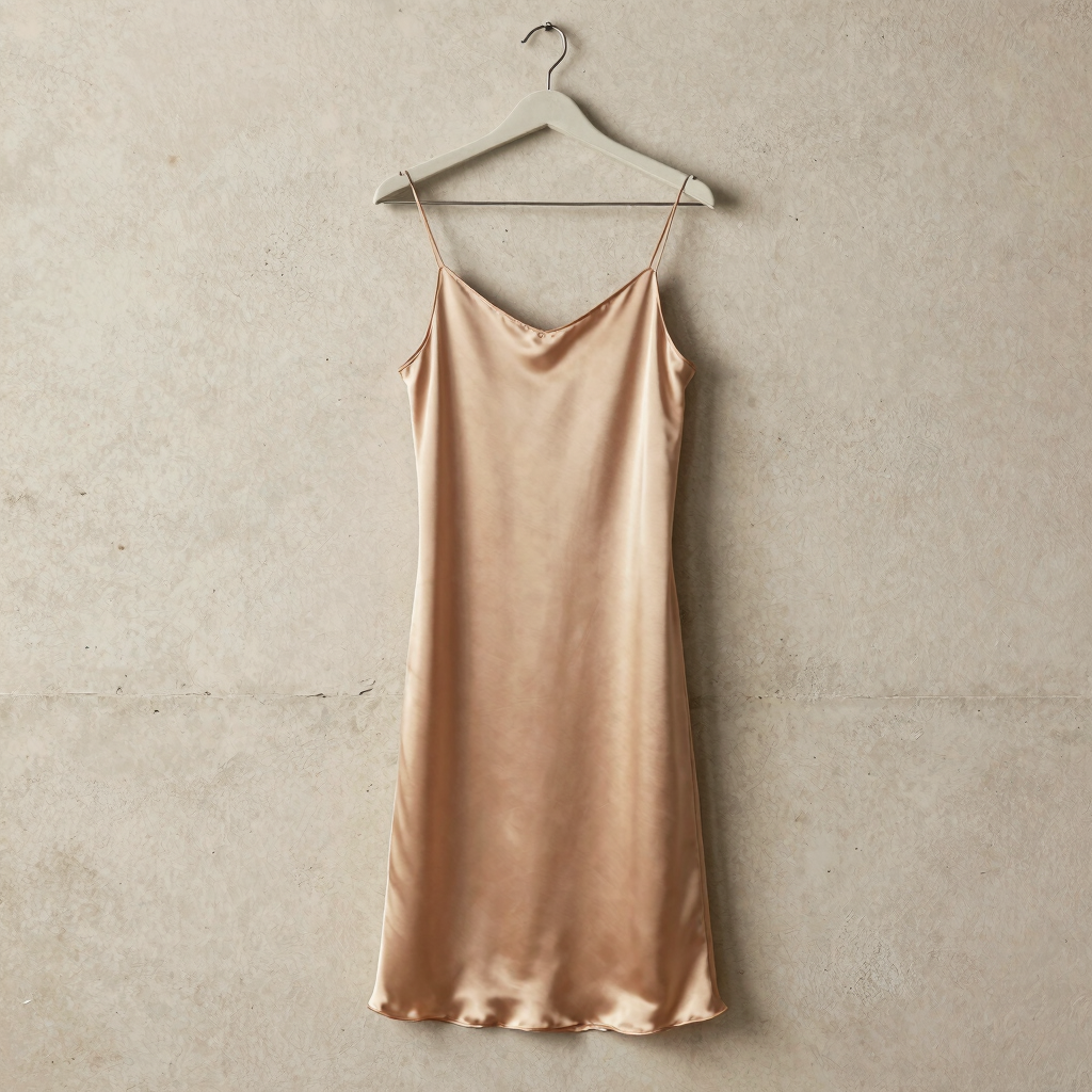 Asymmetric Silk Slip Dress