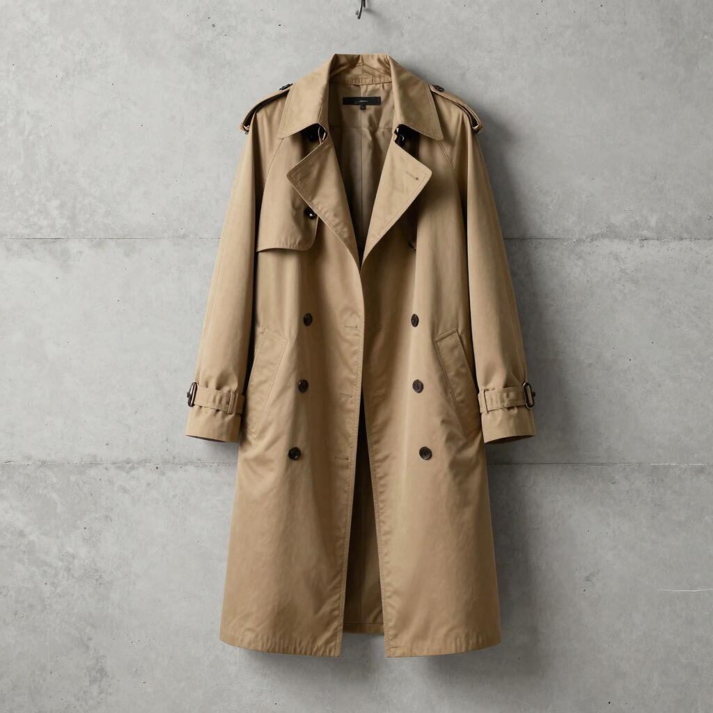 Draped Oversized Trench Coat