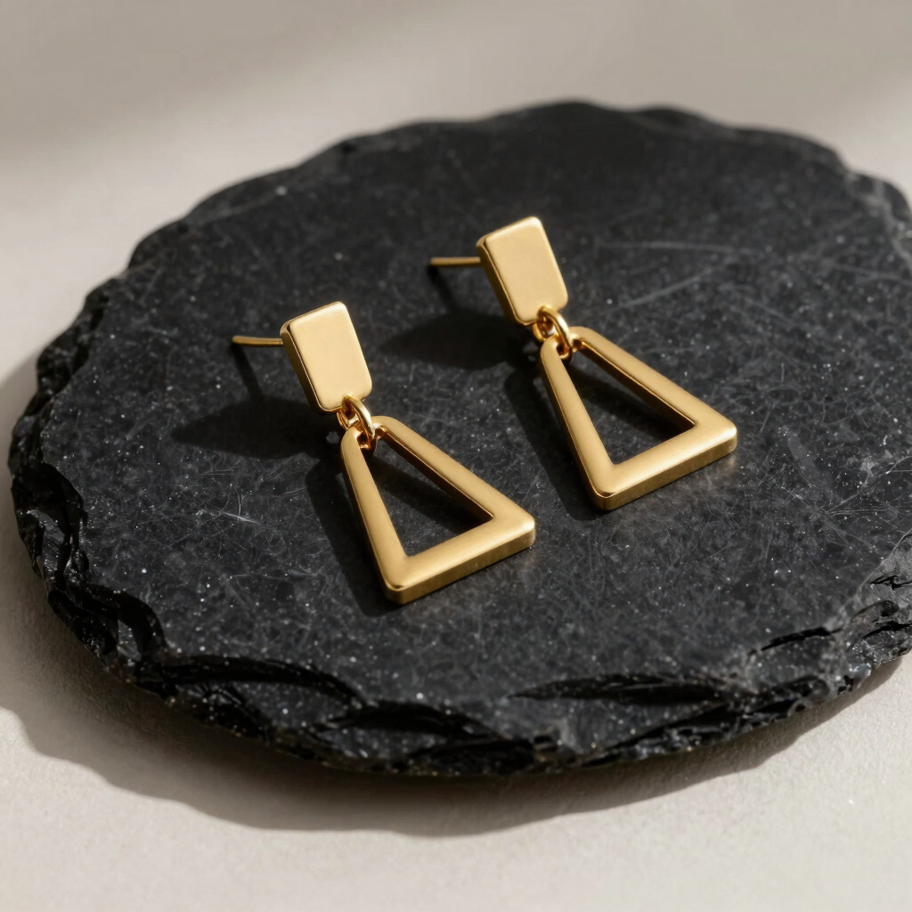 Linear Gold Statement Earring
