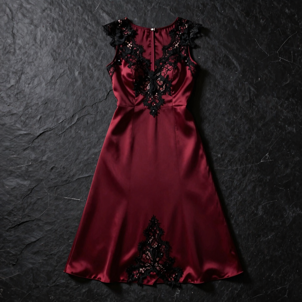 Vestido de Seda Gótico Carmim