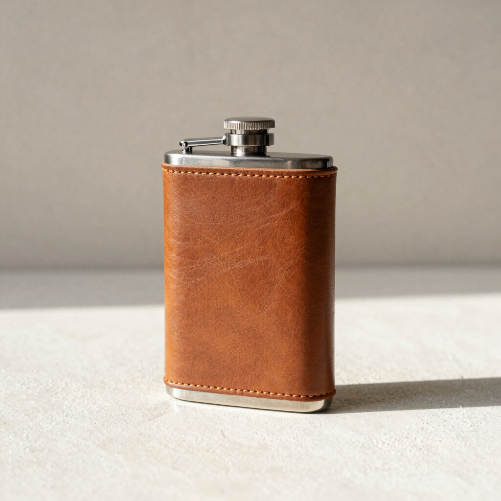 Leather-Wrapped Camp Flask