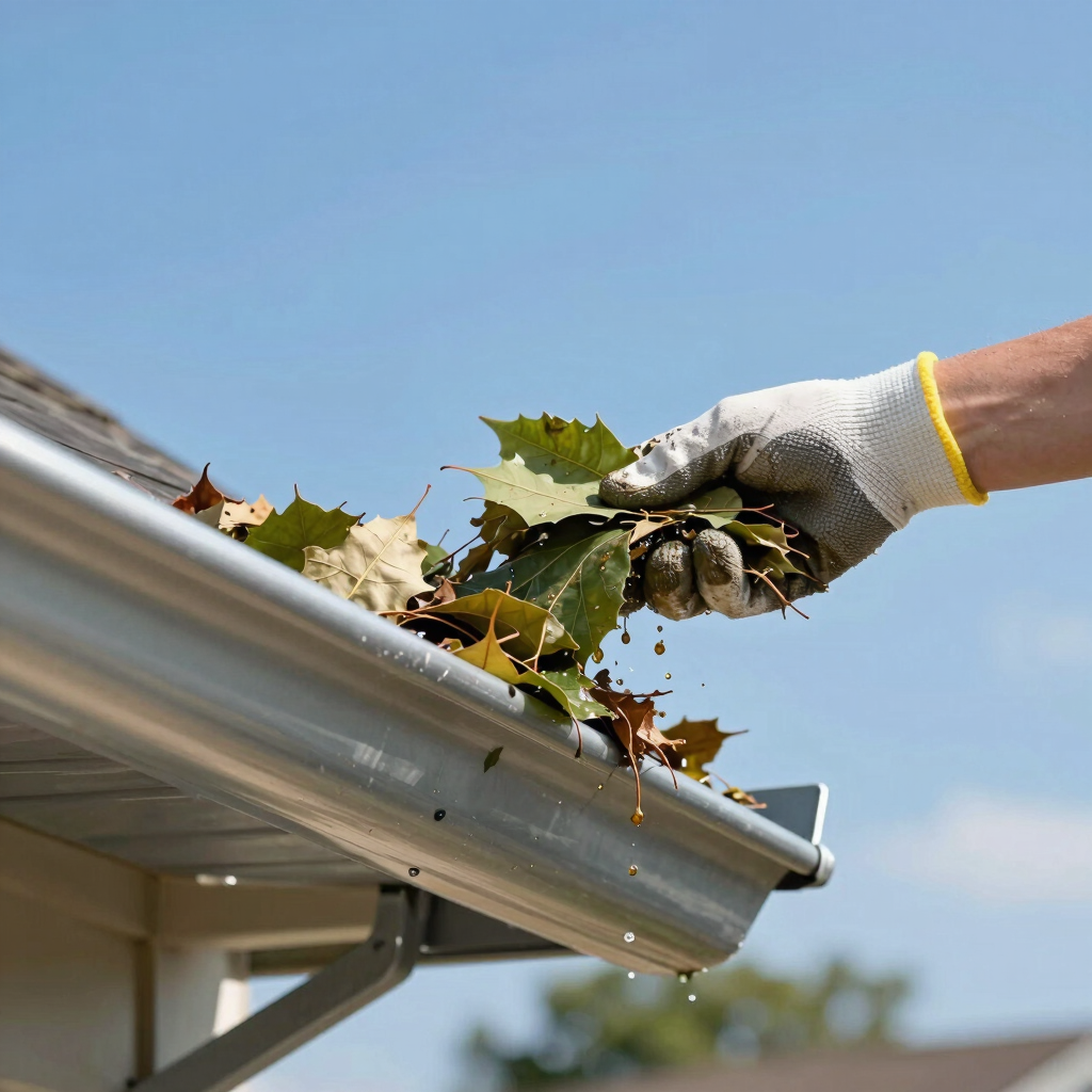 Roof Gutter Cleanout & Flush