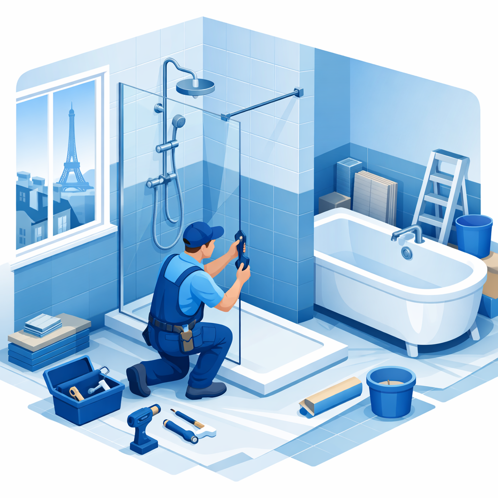 Rénovation complète de salle de bain moderne à Paris