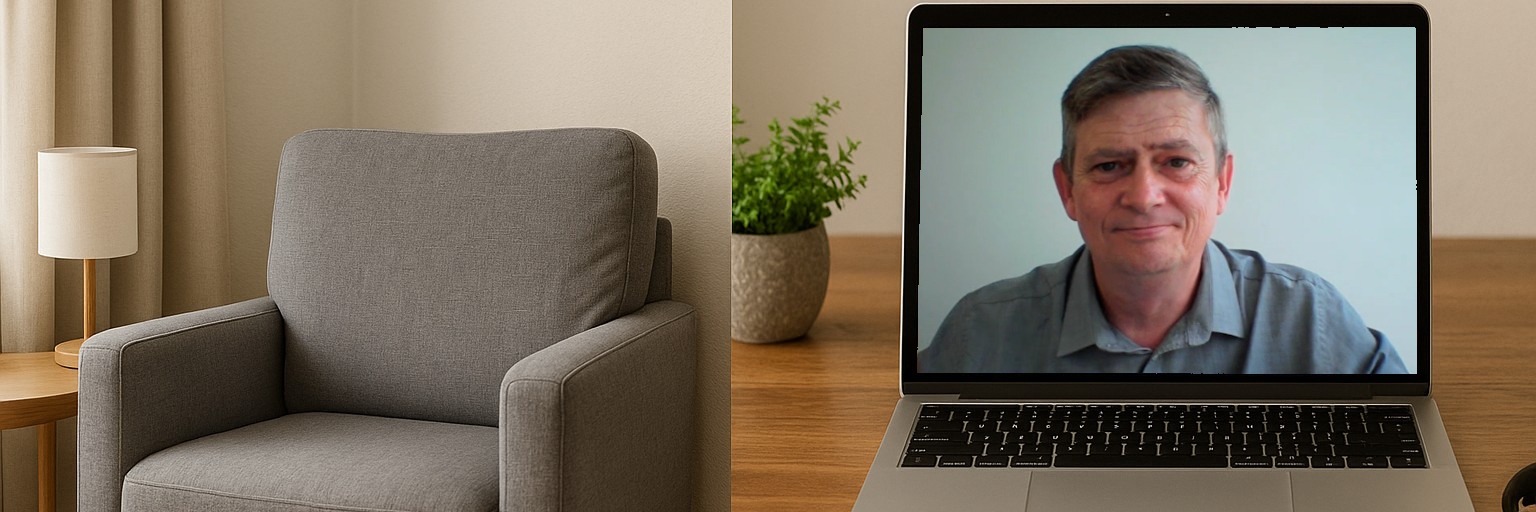 Counselling in Maidstone Kent – quiet therapy room and online setup