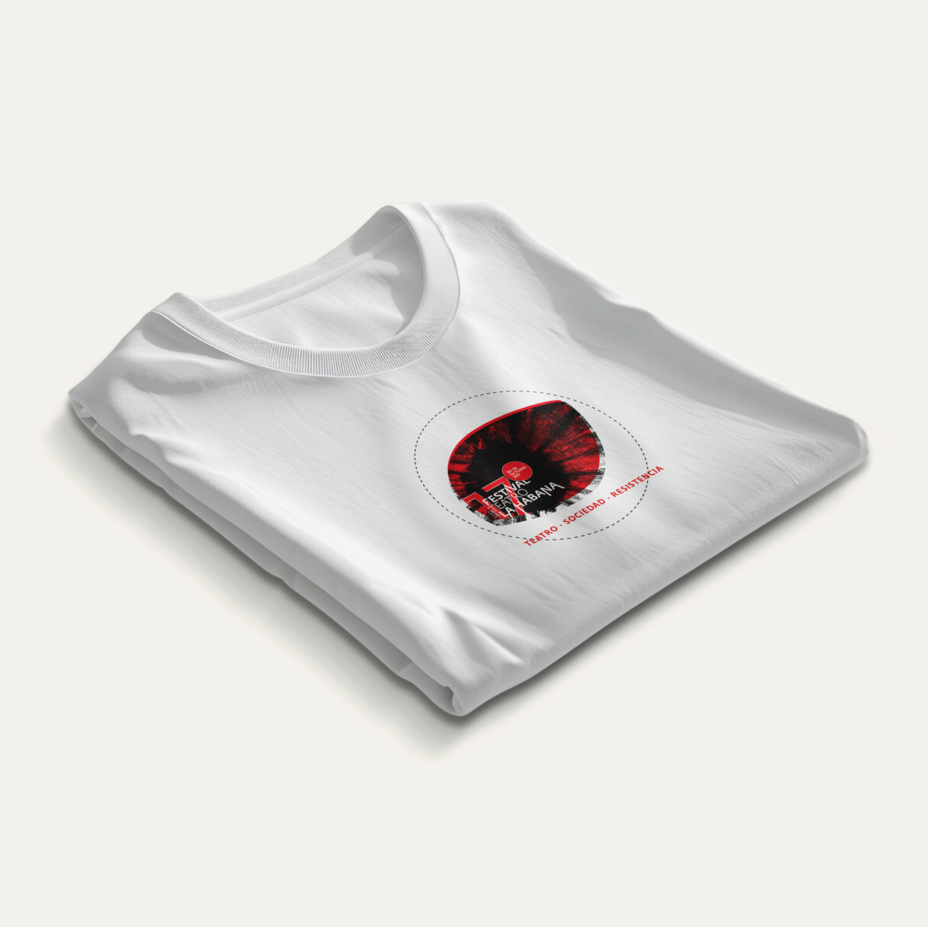 Animación de camisetas negra, roja y blanca. Campaña de comunicación 17 Festival de Teatro