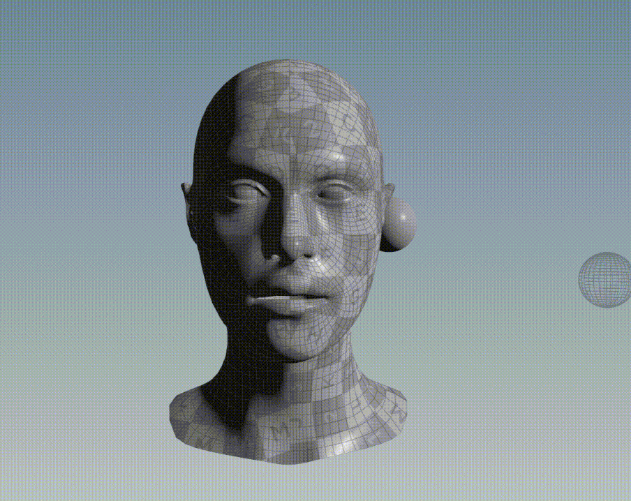 Sphere points colliding with face points due to ICP translation.