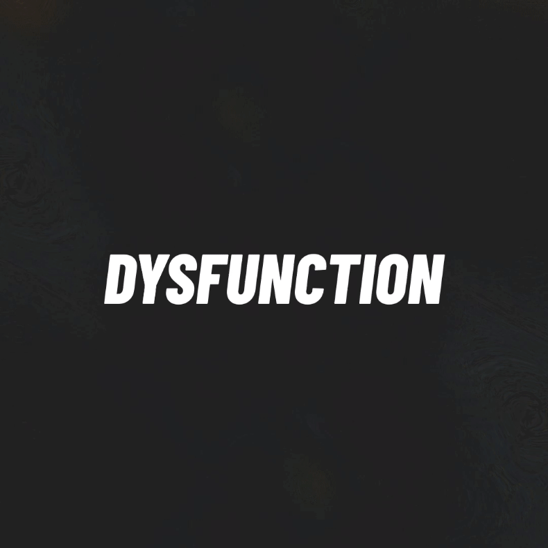 animated text from "dysfunction", "disorder" to "neurodiversity"