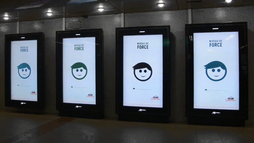 DOOH in Gare de Lyon, Paris, of all three fisherman's friend animations