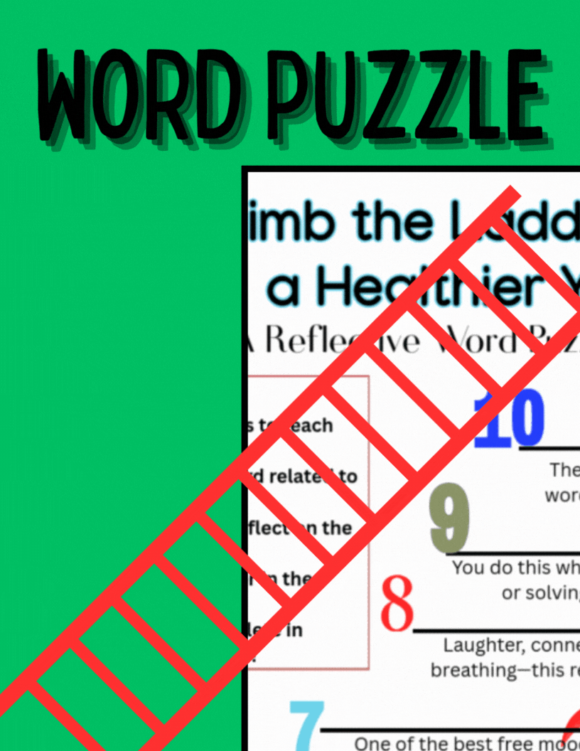 Climb the Health Ladder Word Puzzle