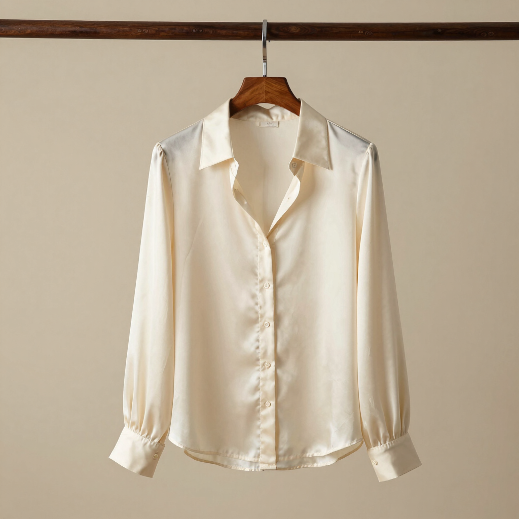 Camisa de Seda Crema
