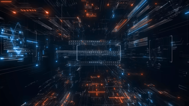 an abstract photo of a curved building with a blue sky in the background