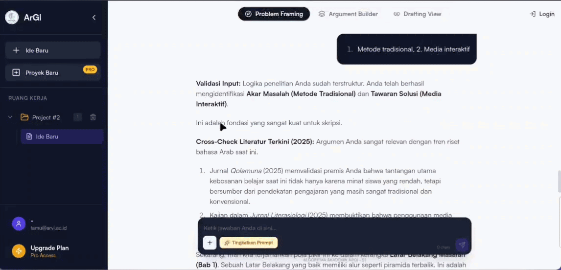 Problem Framing Interface