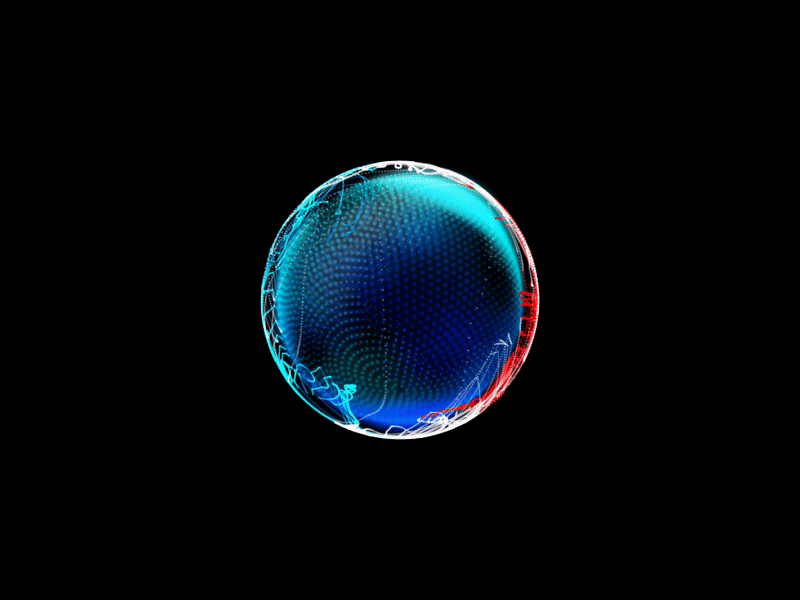 a tennis ball with a blue and white background