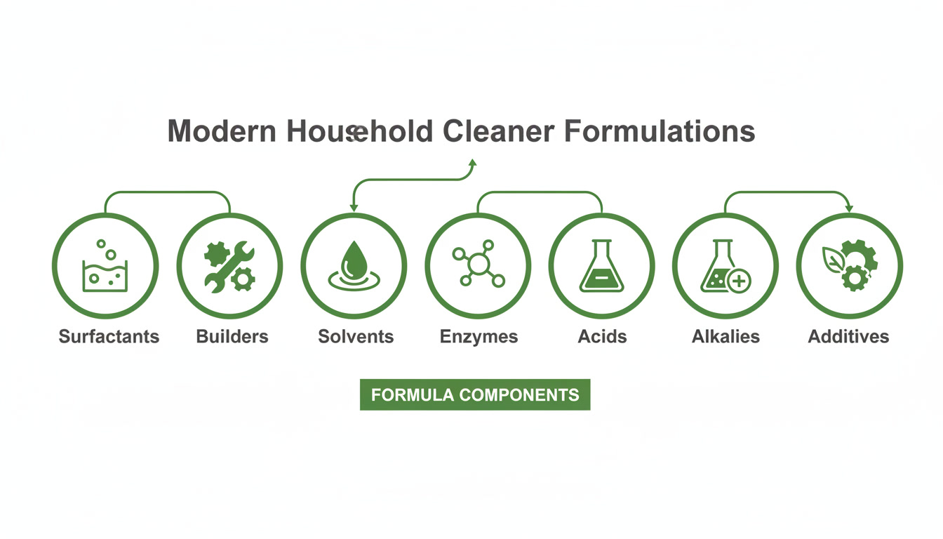 Infographic showing key segments of chemical formulation engineering and sustainable development