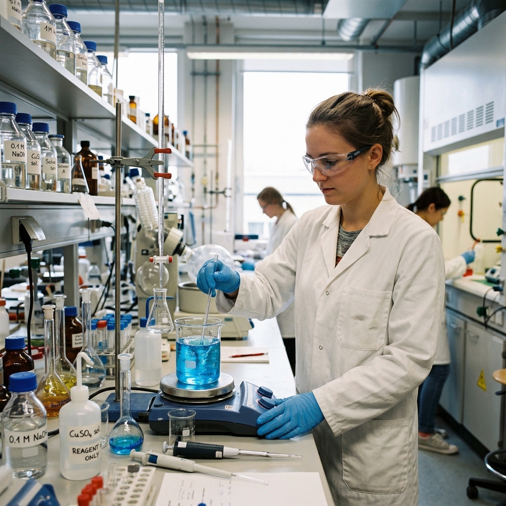 Chemical blending and stability testing in a controlled research and development laboratory environment