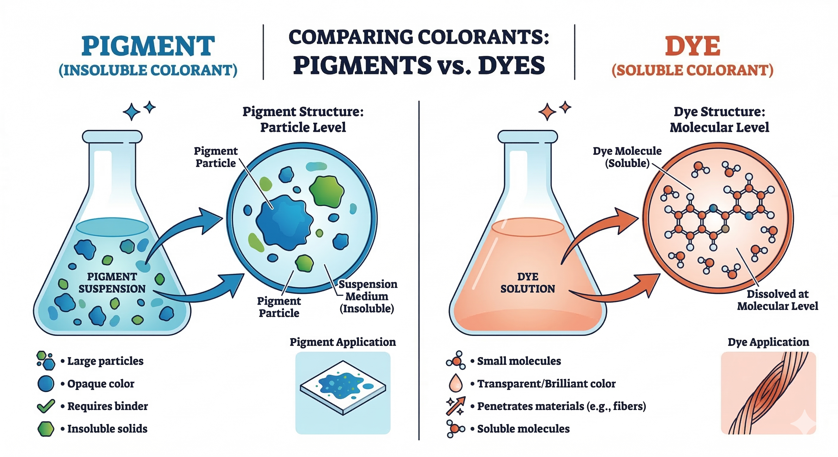 Pigment lightfastness vs dye photodegradation model — rapid UV-induced cleavage of individual dye azo bonds compared to the robust crystalline shielding effect of solid organic pigment aggregates | Global Formulation