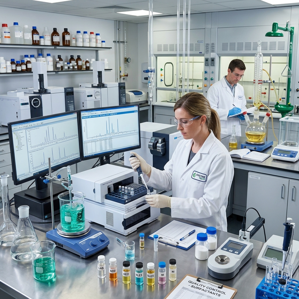 High-resolution laboratory testing of surfactant micelle formation and phase stability in detergent formulations