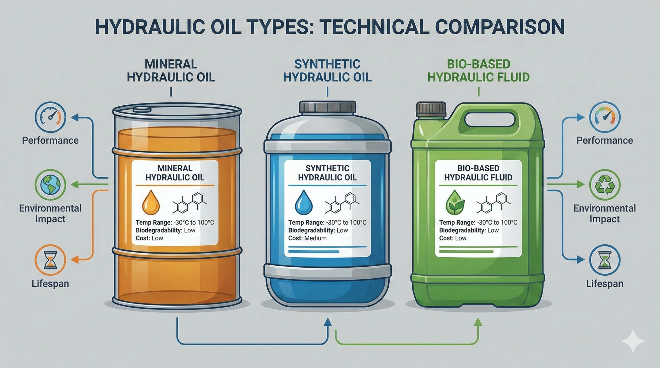 Classification tree mapping HLP, HVLP, and Bio-based hydraulic oils to industrial applications