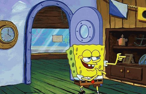 SpongBob GIF - SpongNob leaving backwards out of the room