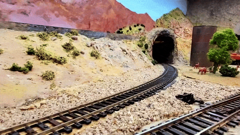 Southern Pacific Daylight exiting tunnel near Drake, AZ