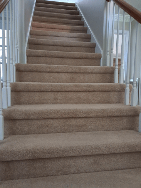 Carpet replaced on a set of stairs
